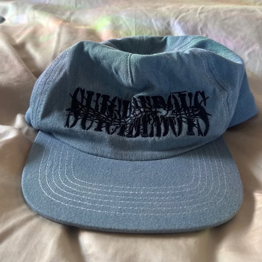 G59 Records Suicideboys Denim Dad Hat Light Wash Blue Embroidered Strapback Cap